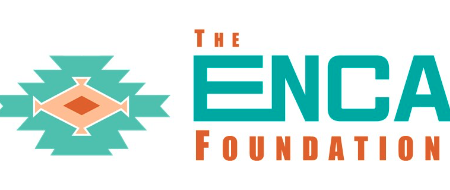 Ecna Foundation logo with orange and orange text on white background