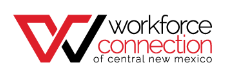 Workforce Connection logo with black and red text on white background